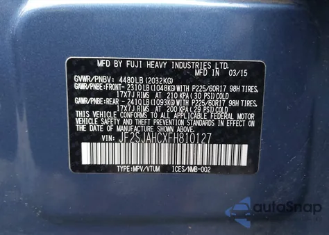 2015 Subaru Forester 2.5I Limited z USA, uszkodzony, nr VIN JF2SJAHCXFH810127